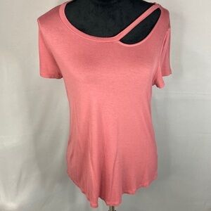Aeropostale Cut-Out Rose Colored Basic T-Shirt